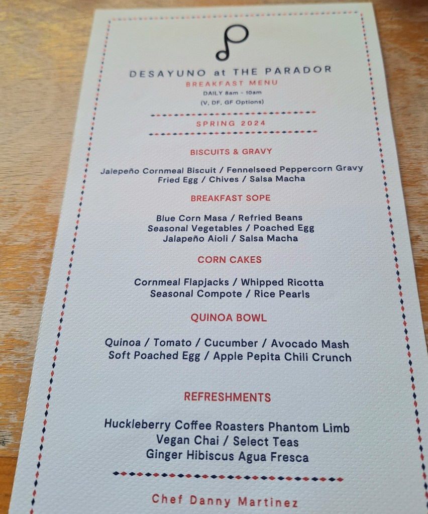 Le Parador Breakfast Menu