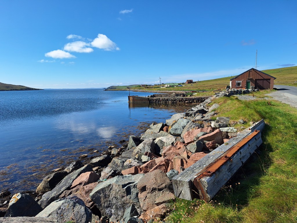 Shetland Isles. Sea estuary jetty